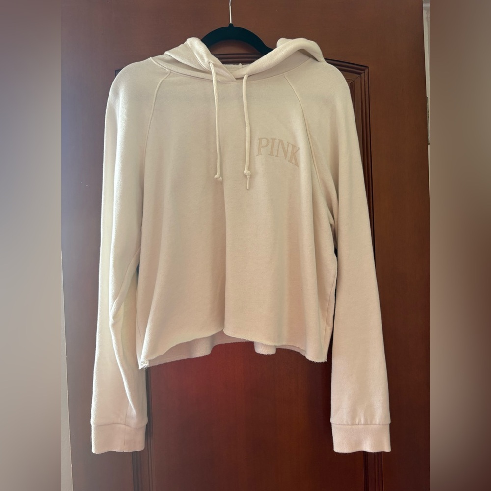 PINK Victoria's Secret Cream Hoodie - slightly cropped